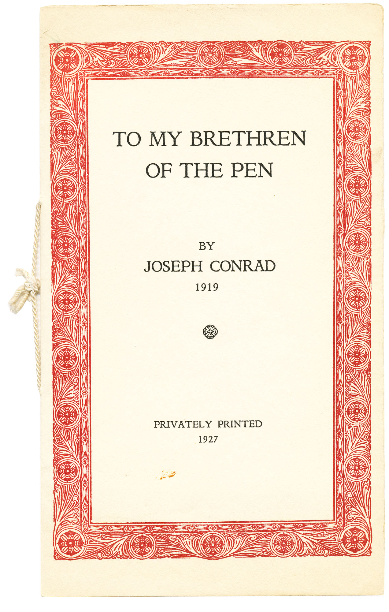 To My Brethren of the Pen - , 