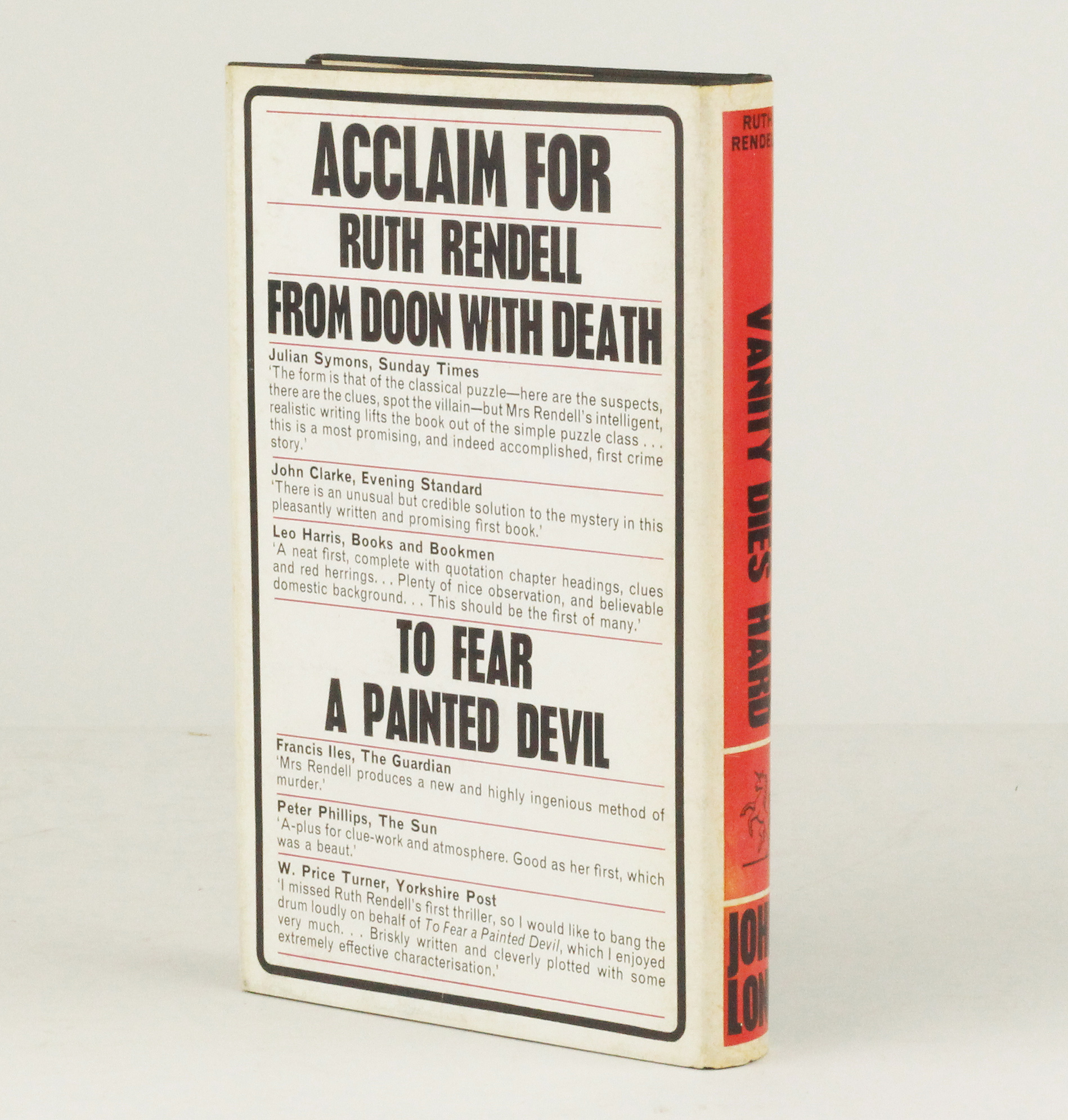 Vanity Dies Hard by RENDELL, Ruth - Jonkers Rare Books