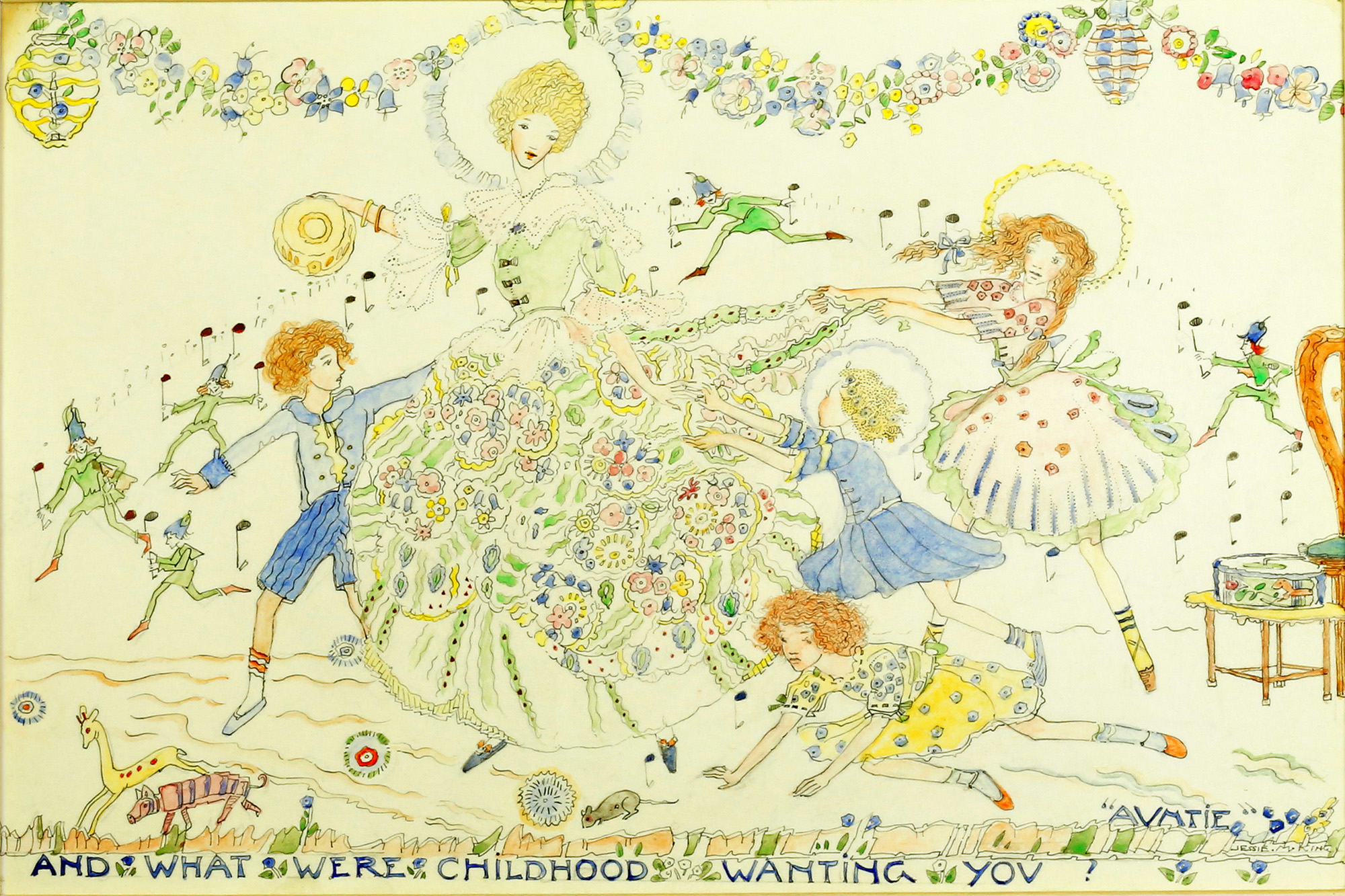 An Original Watercolour on Vellum "Auntie" - , 
