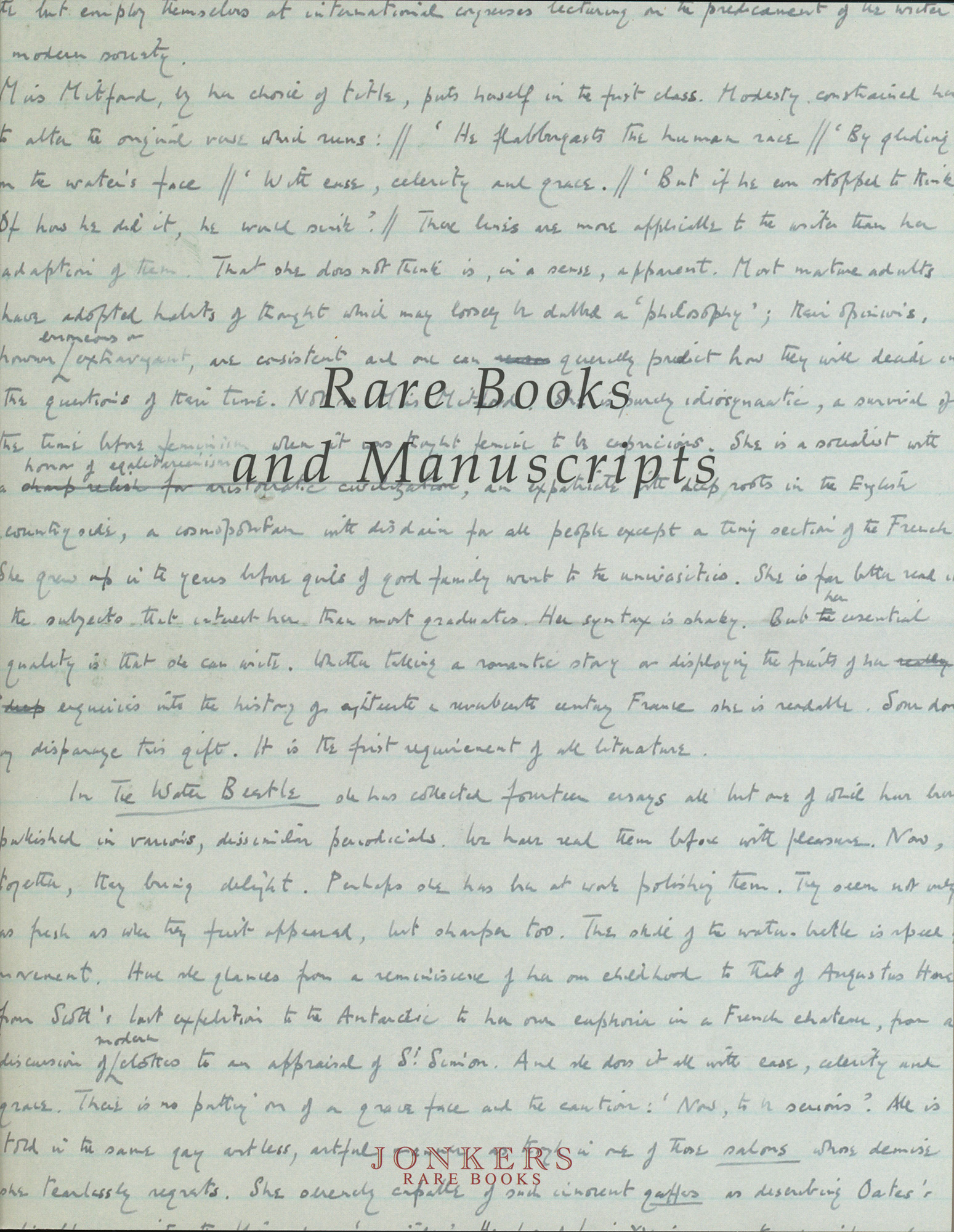 Rare Books and Manuscripts - , 