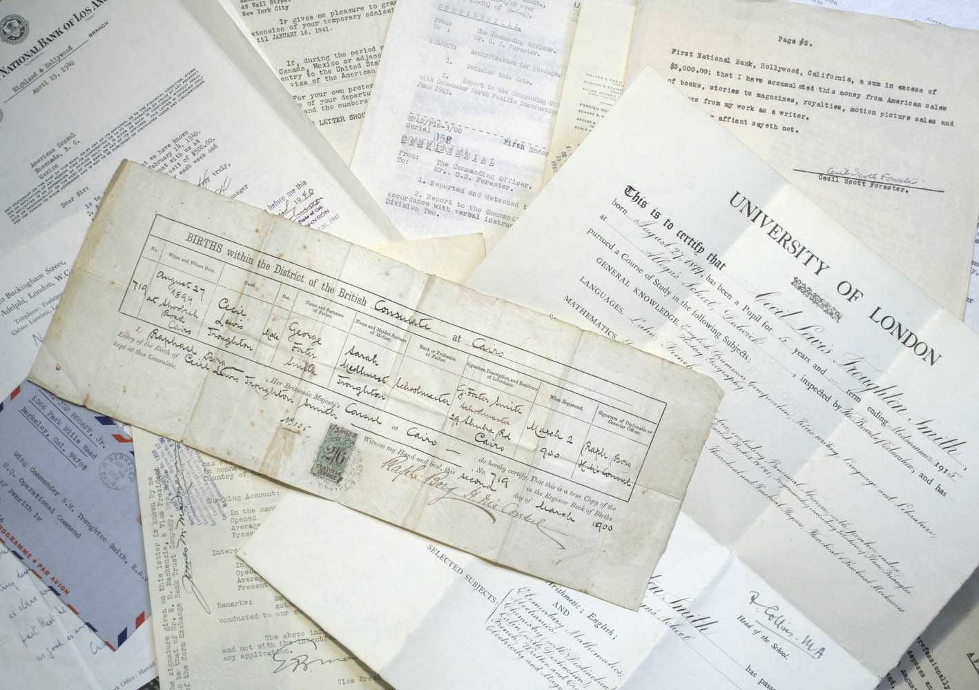 An Archive of Personal Papers Belonging to Cecil Troughton Smith (C. S. Forester) - ,