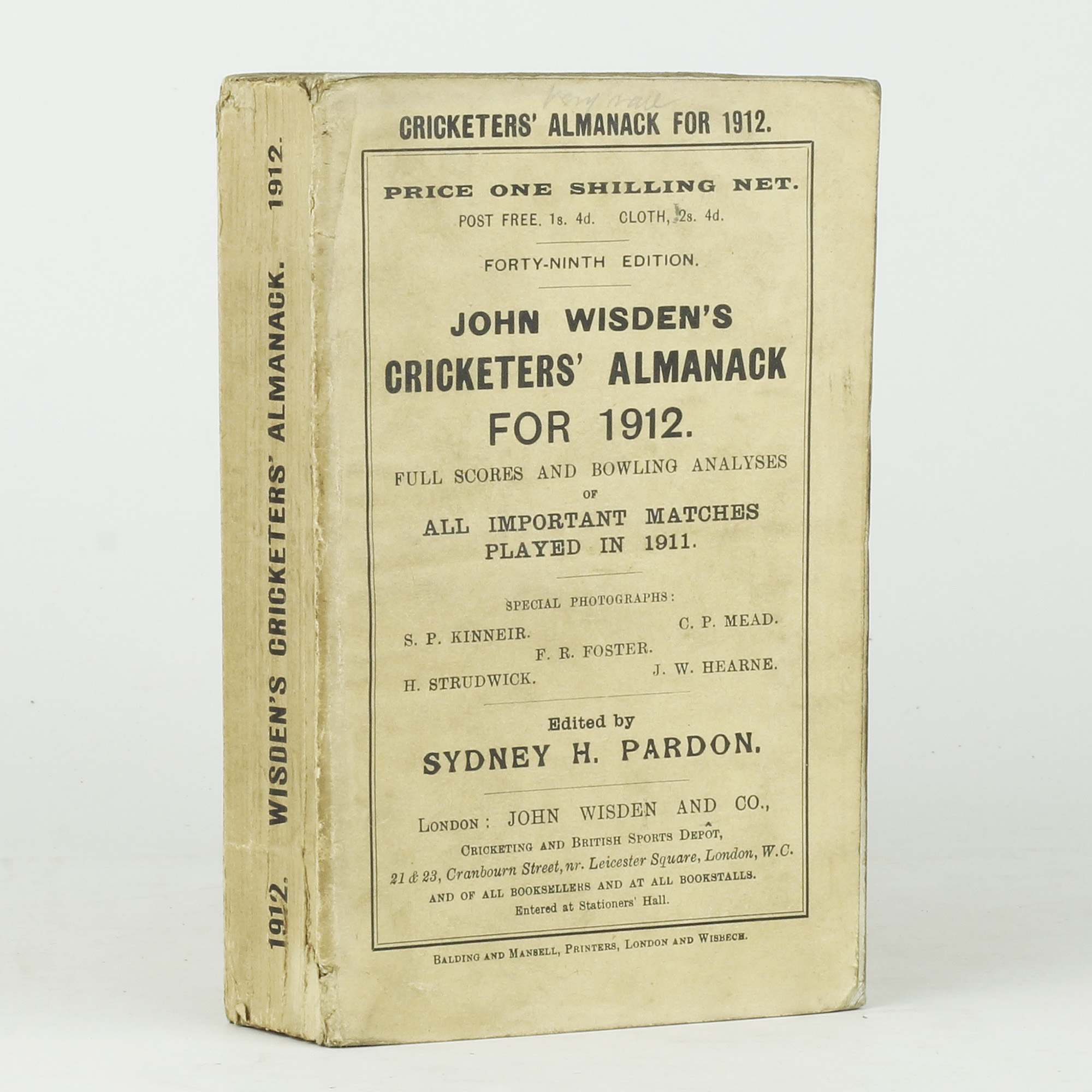John Wisden's Cricketers' Almanack for 1912 - , 