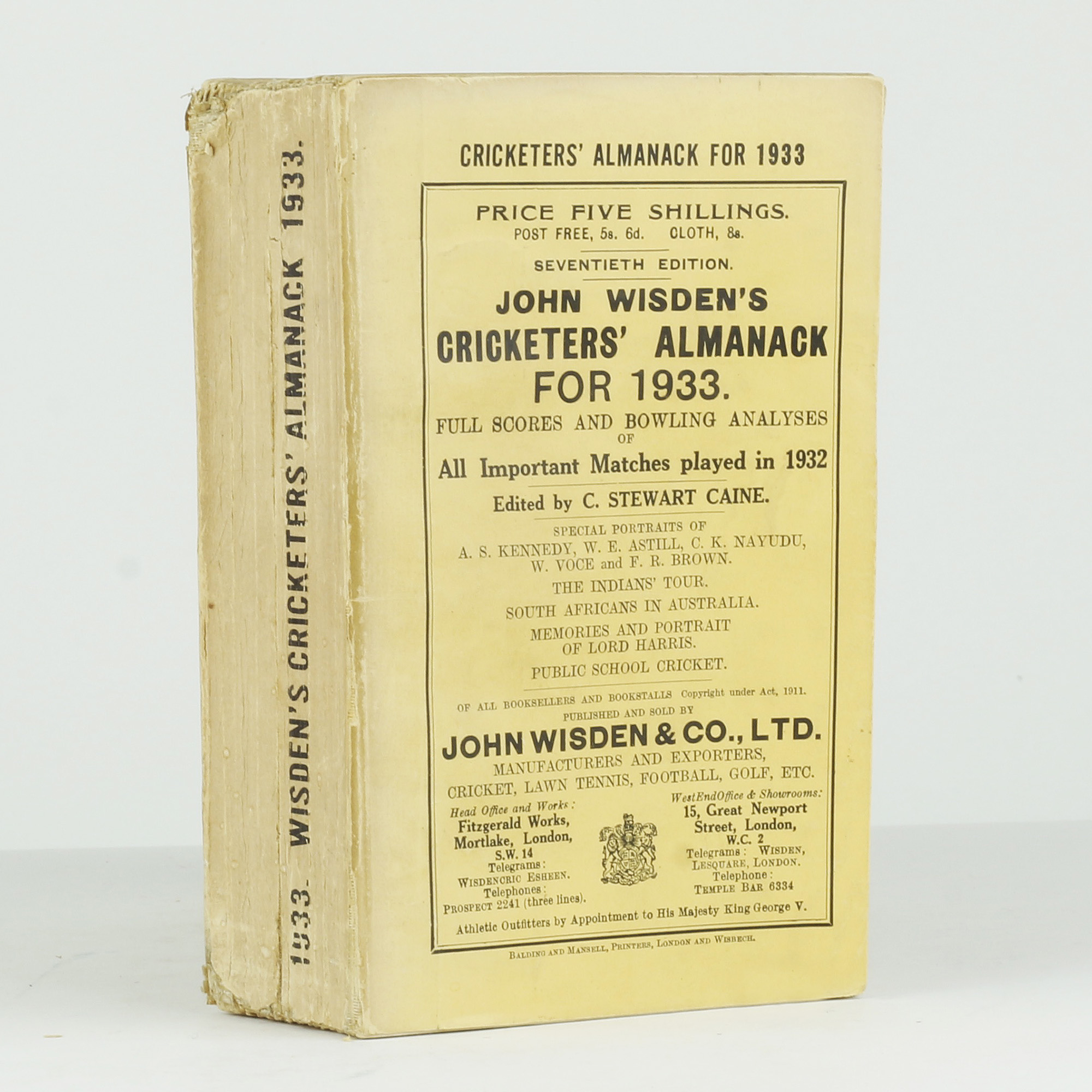 John Wisden's Cricketers' Almanack for 1933 - , 