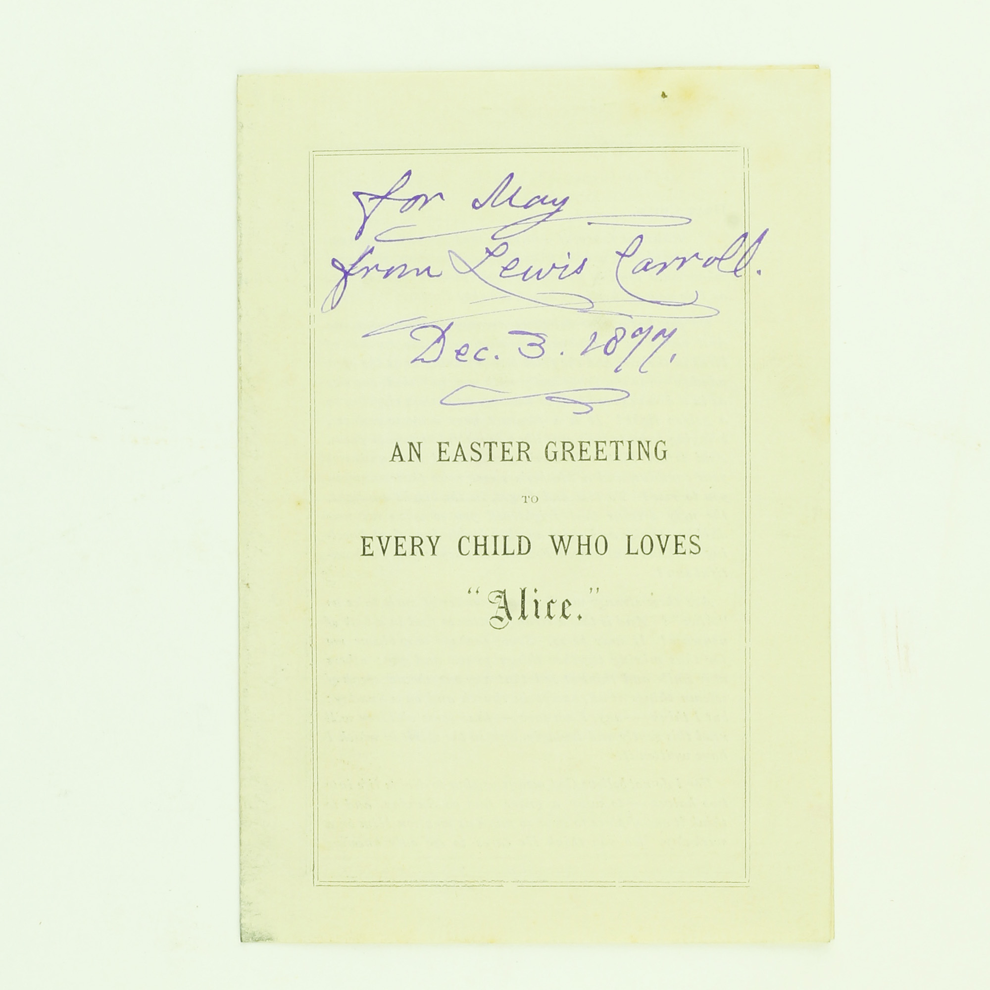 An Easter Greeting to Every Child Who Loves Alice by 