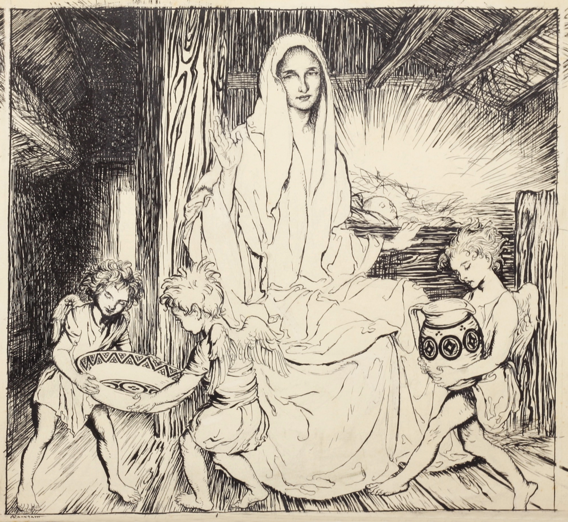 An Original Pen and Ink Drawing - , 