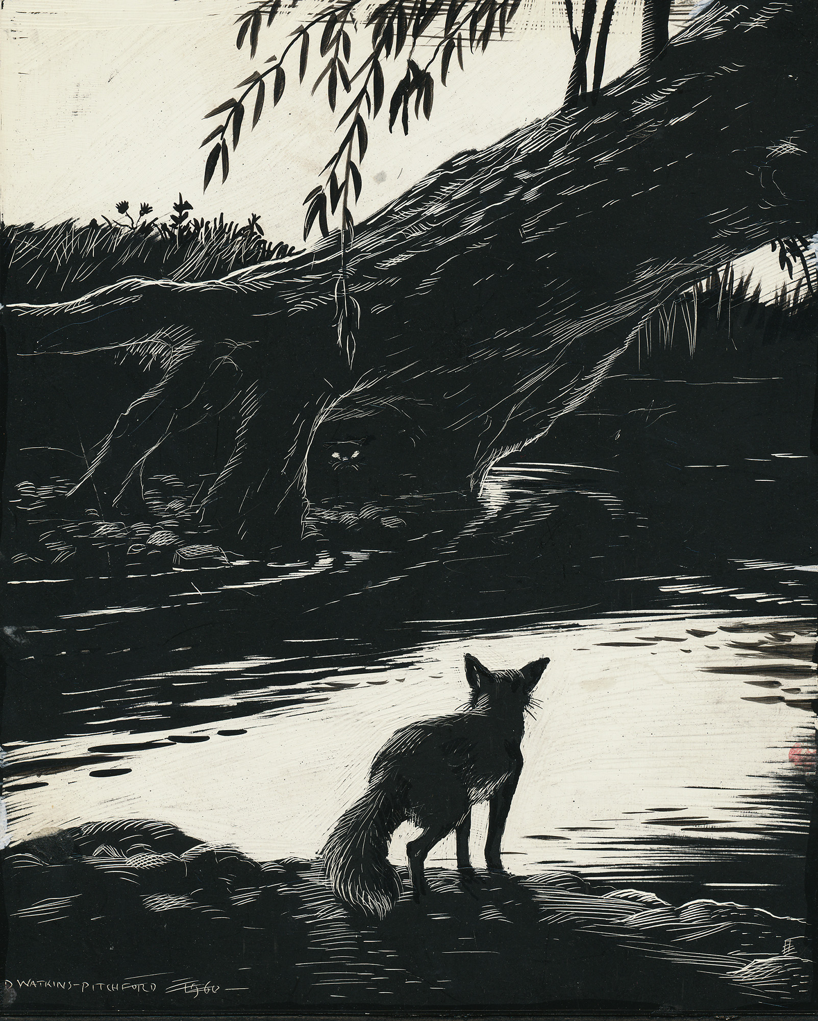 Signed Original Drawing: Vix - the Story of a Fox Cub - , 