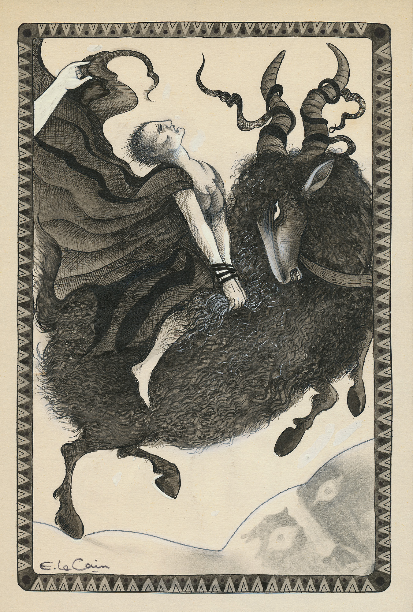 On a Great Black Sheep, His Beribboned With Crepe. - , 