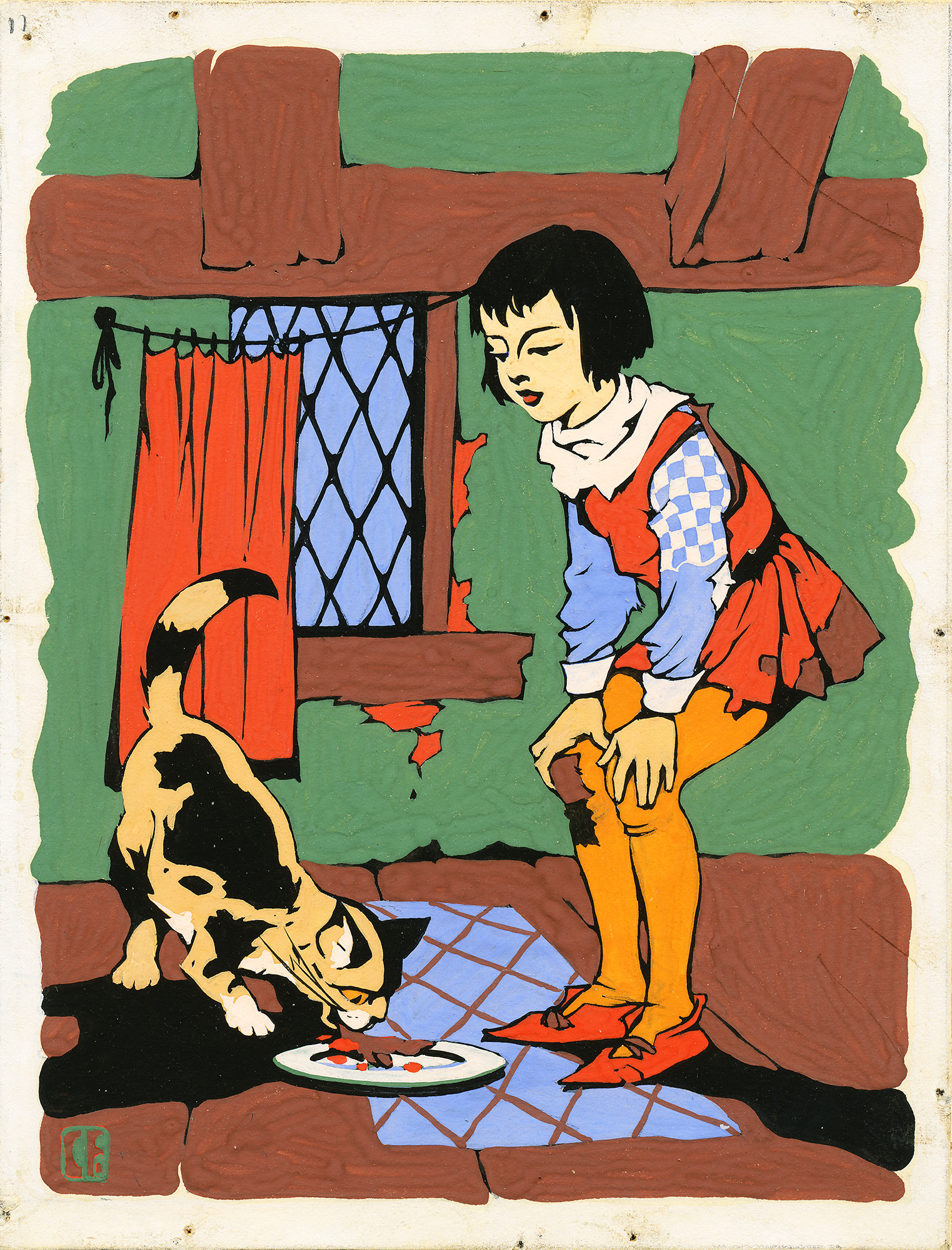 Original Ink and Watercolour for Dick Whittington - , 