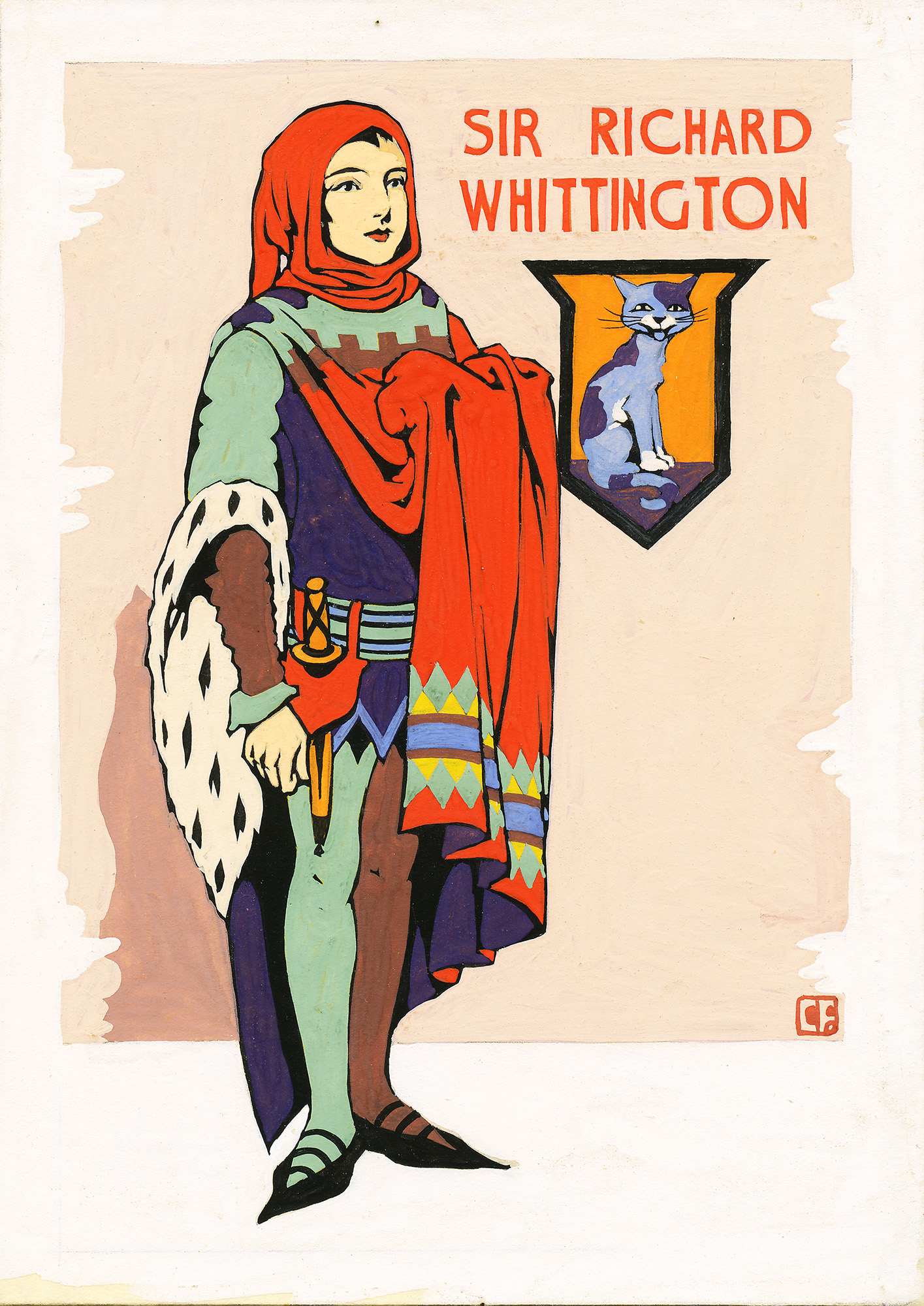 Original Ink and Watercolour for Dick Whittington - , 