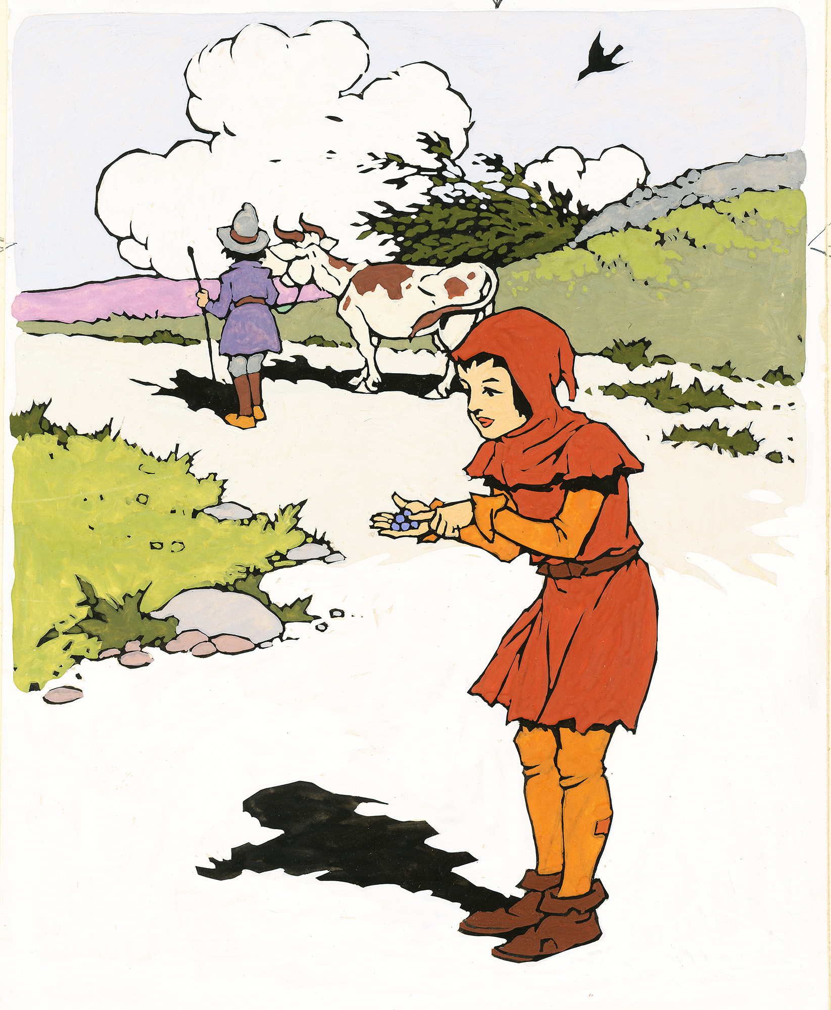 Original Ink and Watercolour for Jack and the Beanstalk - , 