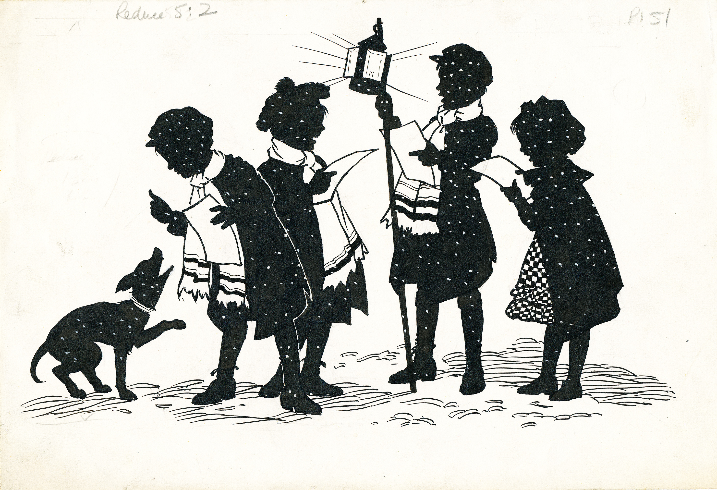 An Original Drawing: Carol Singers - , 