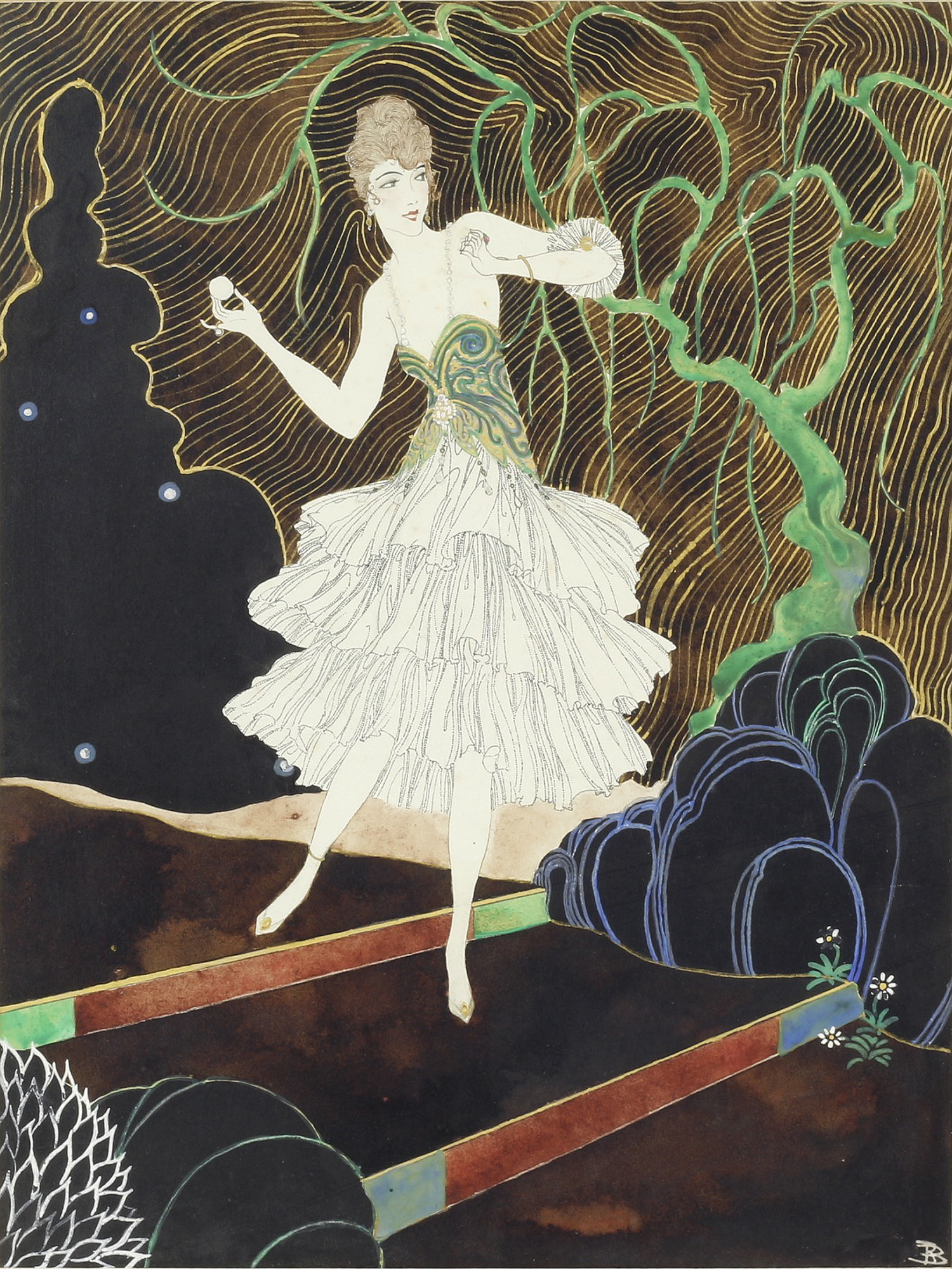 Cinderella Original Art Deco Painting By Balfour Ronald