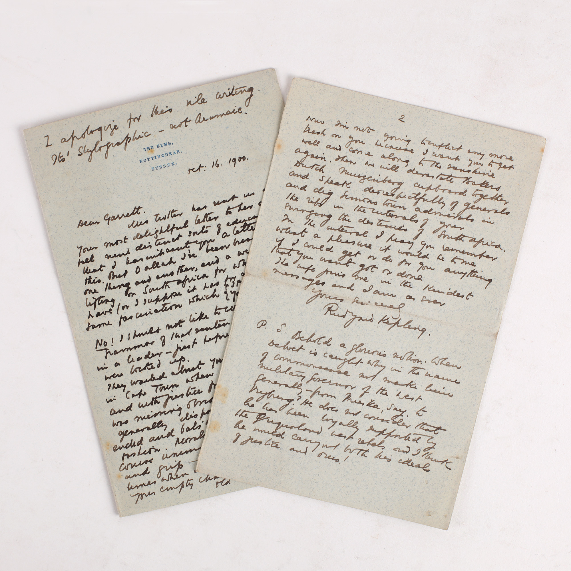 Autograph Letter Signed to Edmund Garrett - , 