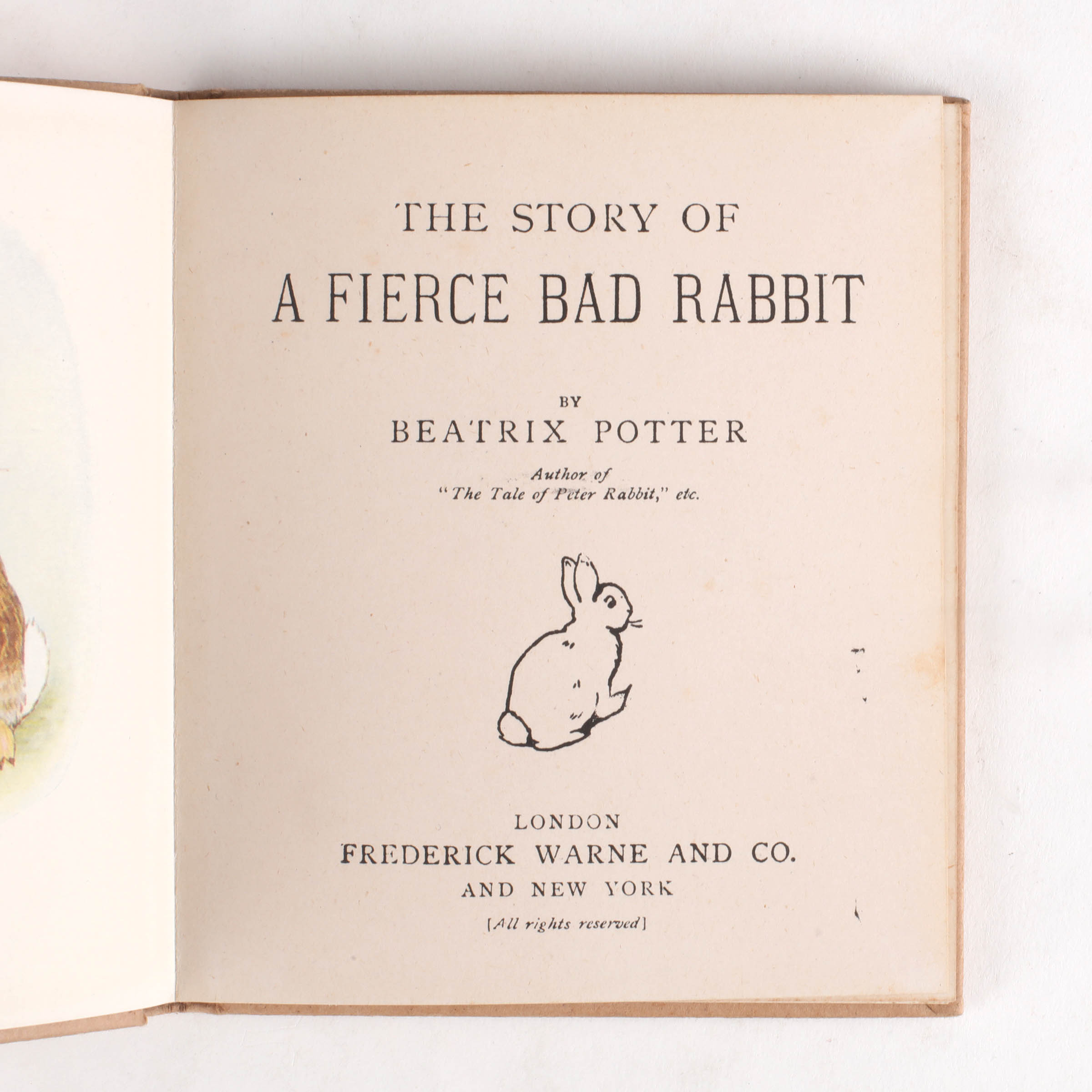 The Story of a Fierce Bad Rabbit by POTTER, Beatrix - Jonkers Rare Books