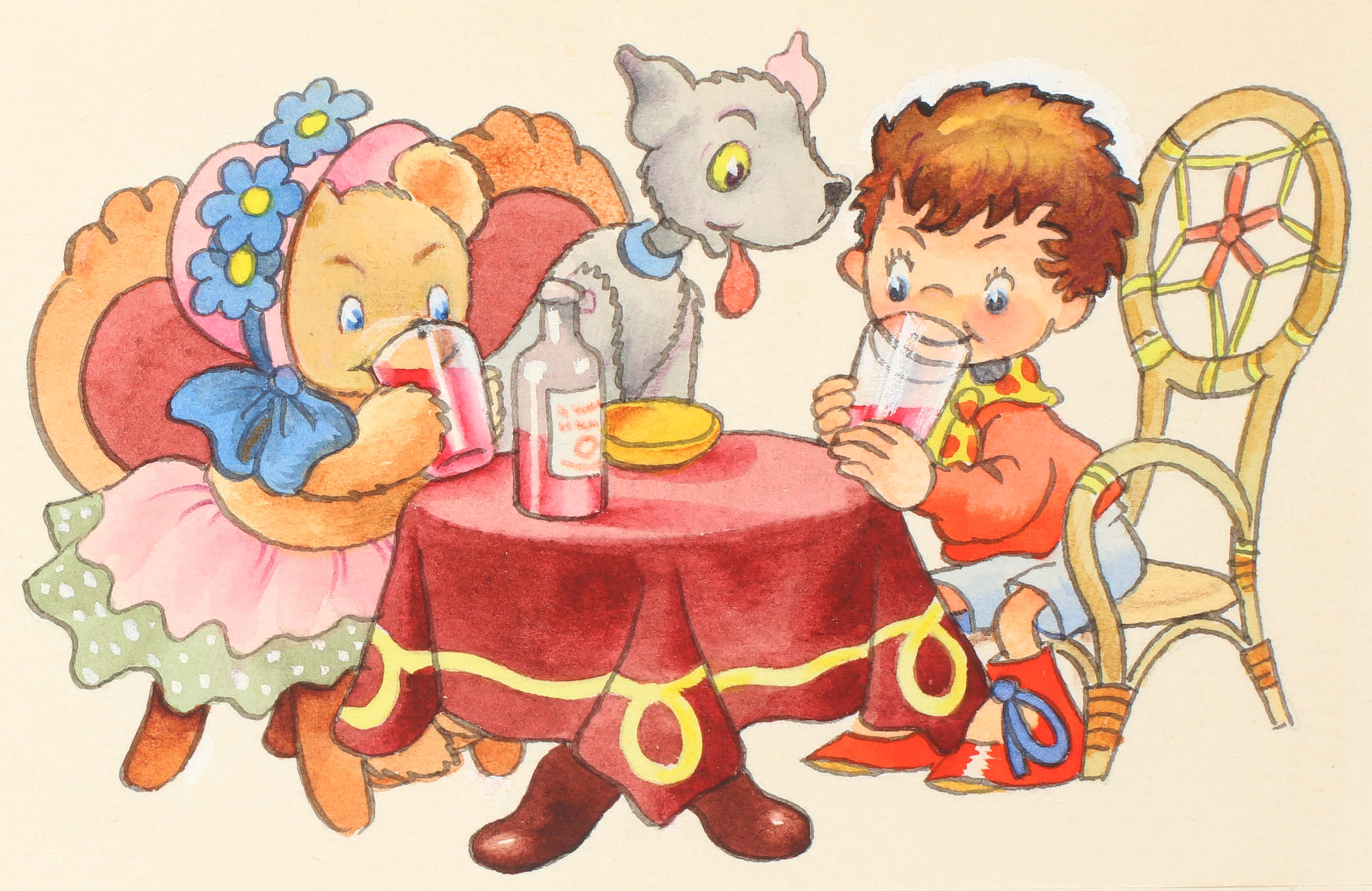 Noddy and Tessie-Bear Enjoying Lemonade and Buns - , 