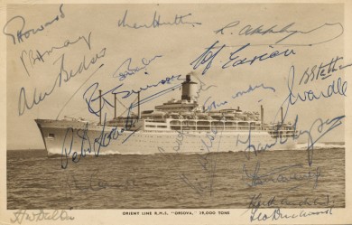 Postcard Autographed by the 1954 England Cricket Team - , 