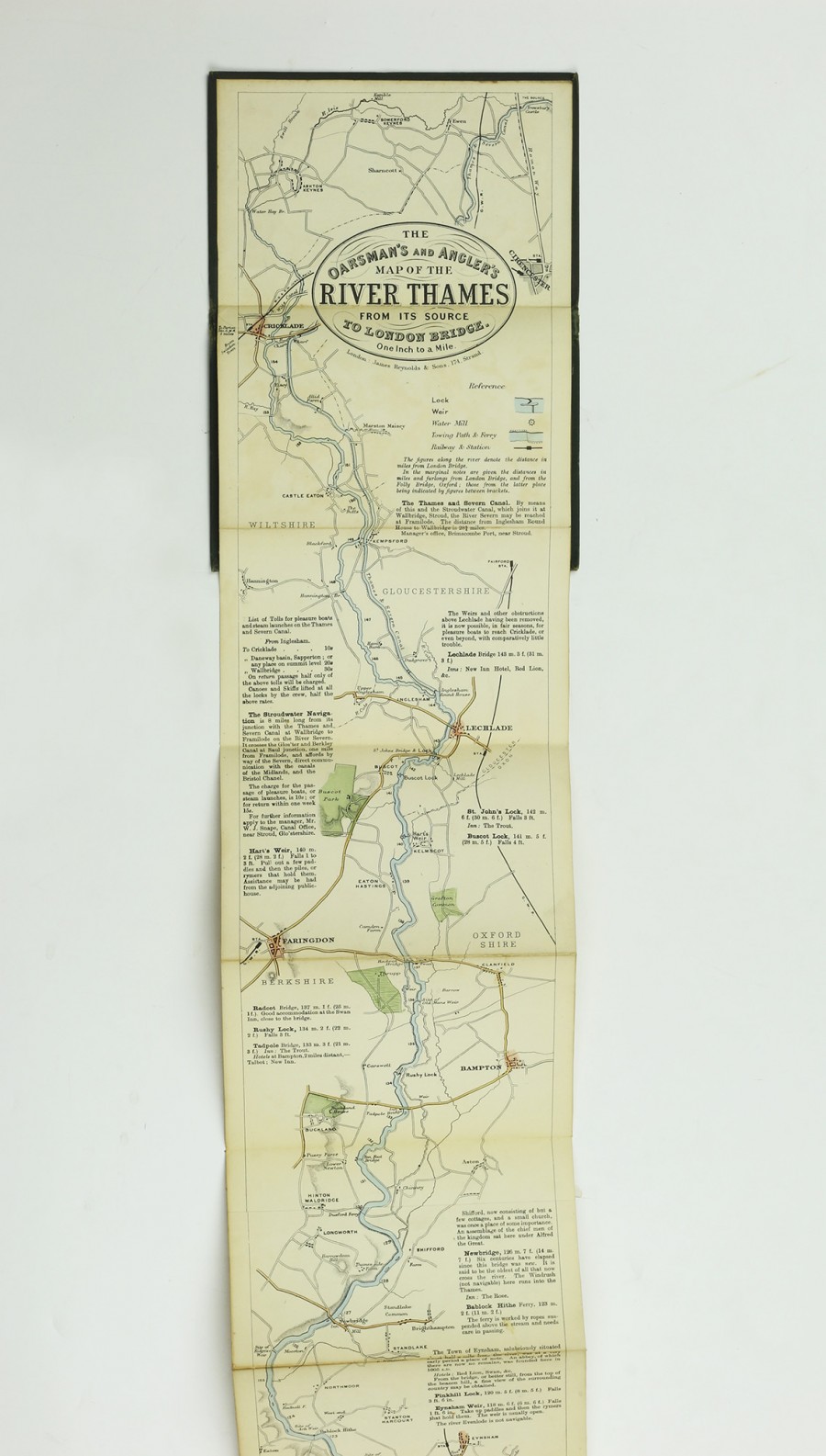 Oarsman S And Anglers Map Of The River Thames The Oarsman's And Angler's Map Of The River Thames By [Ravenstein, E.g.] -  Jonkers Rare Books