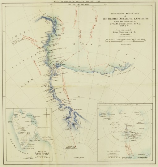 Map of Shackleton's Antarctic Expedition by [SHACKLETON, E.H ...