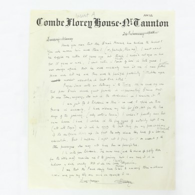 Autograph Letter Signed to Nancy Mitford - , 
