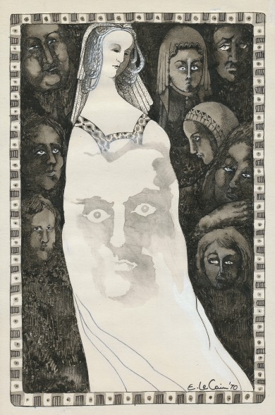 Isolda.... Wore Her Golden Hair in Looped Braids, With a Jewelled Fillet Crowning the Small Veil Upon Here Head. - , 
