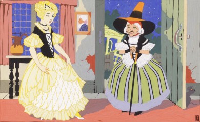 Original Ink and Watercolour Illustration for Cinderella - , 